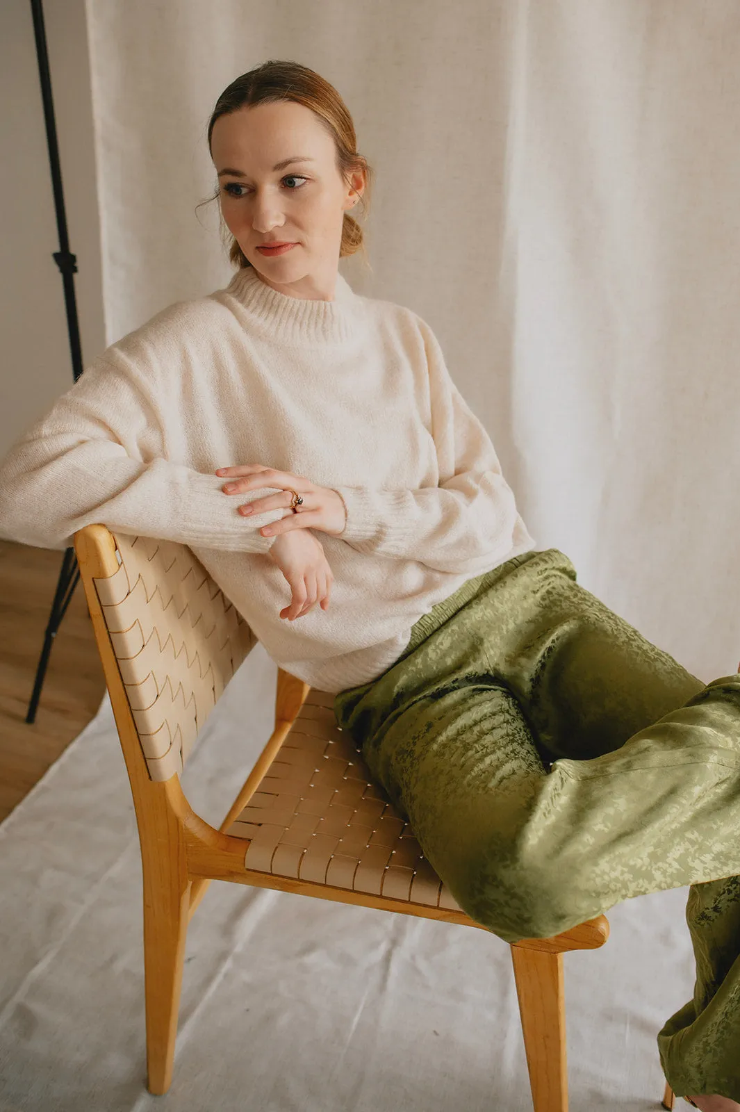 The Ikalli Satin Trouser - Guacamole - PLUS