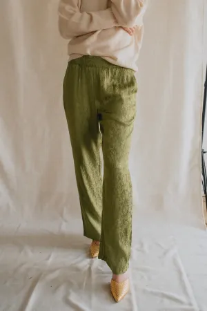 The Ikalli Satin Trouser - Guacamole - PLUS