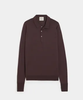 Todd Snyder x John Smedley Long Sleeve Polo in Truffle