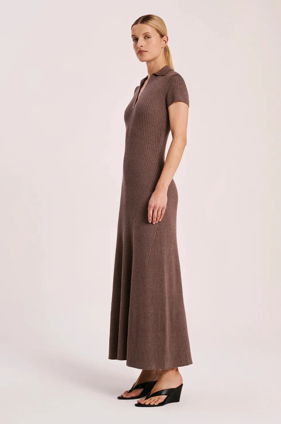 TOVE KNIT DRESS - ESPRESSO