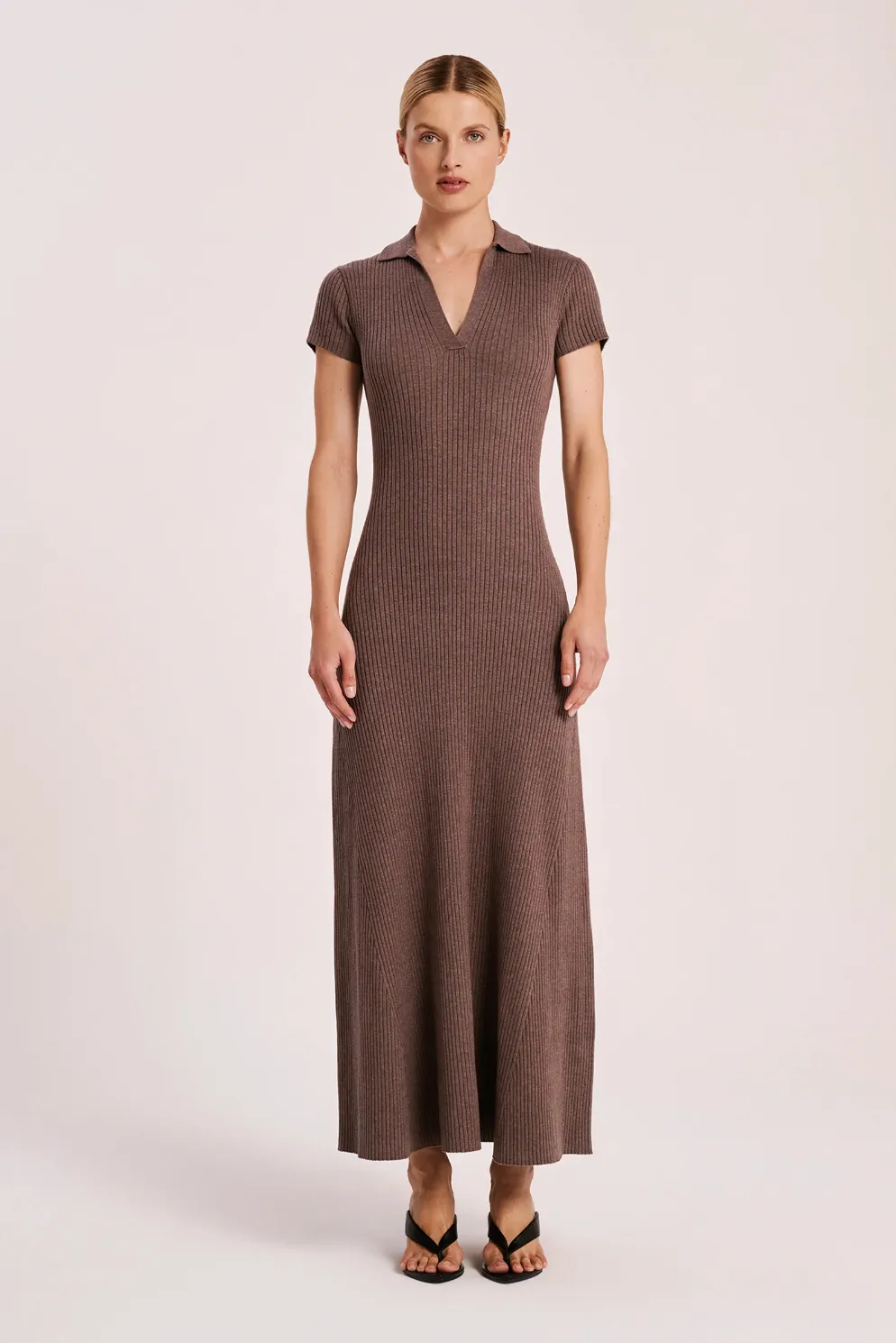 TOVE KNIT DRESS - ESPRESSO