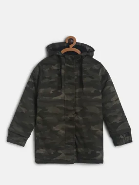 Unisex Camo Print Parka Jacket