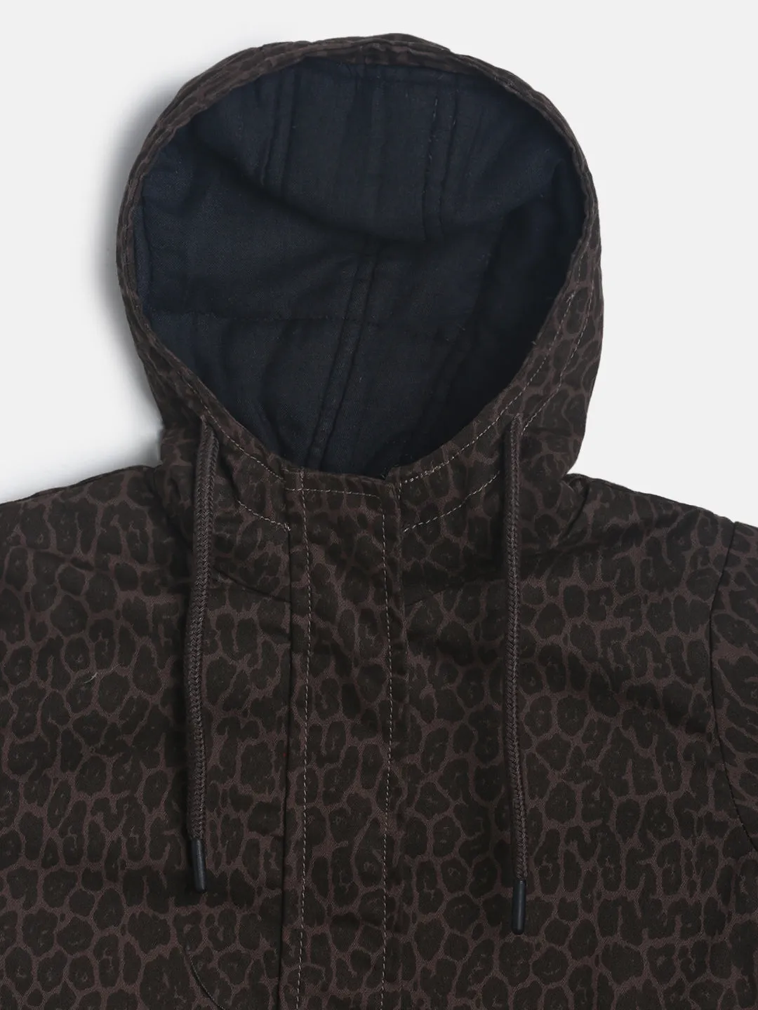 Unisex Leopard Print Parka Jacket