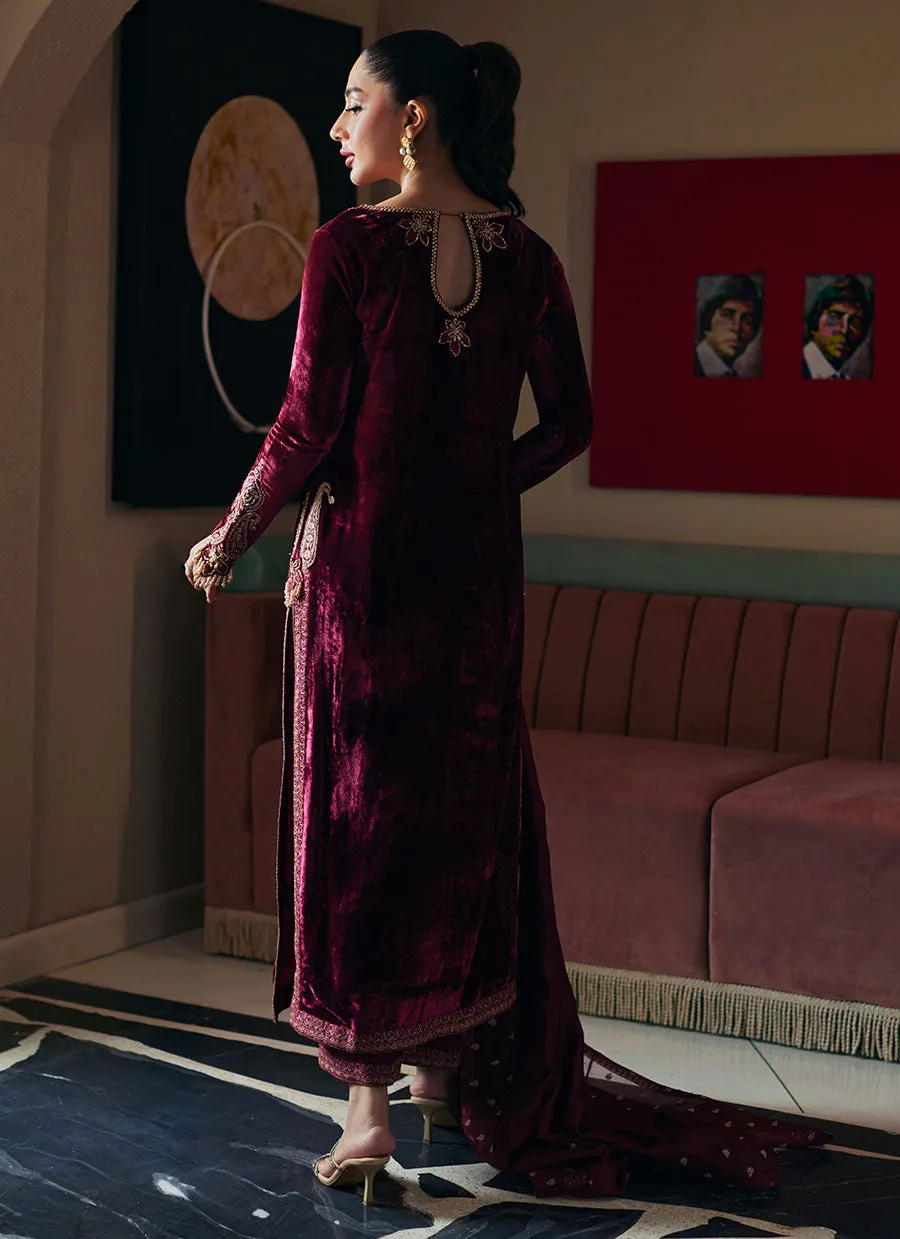 Verina Crimson Shirt And Dupatta