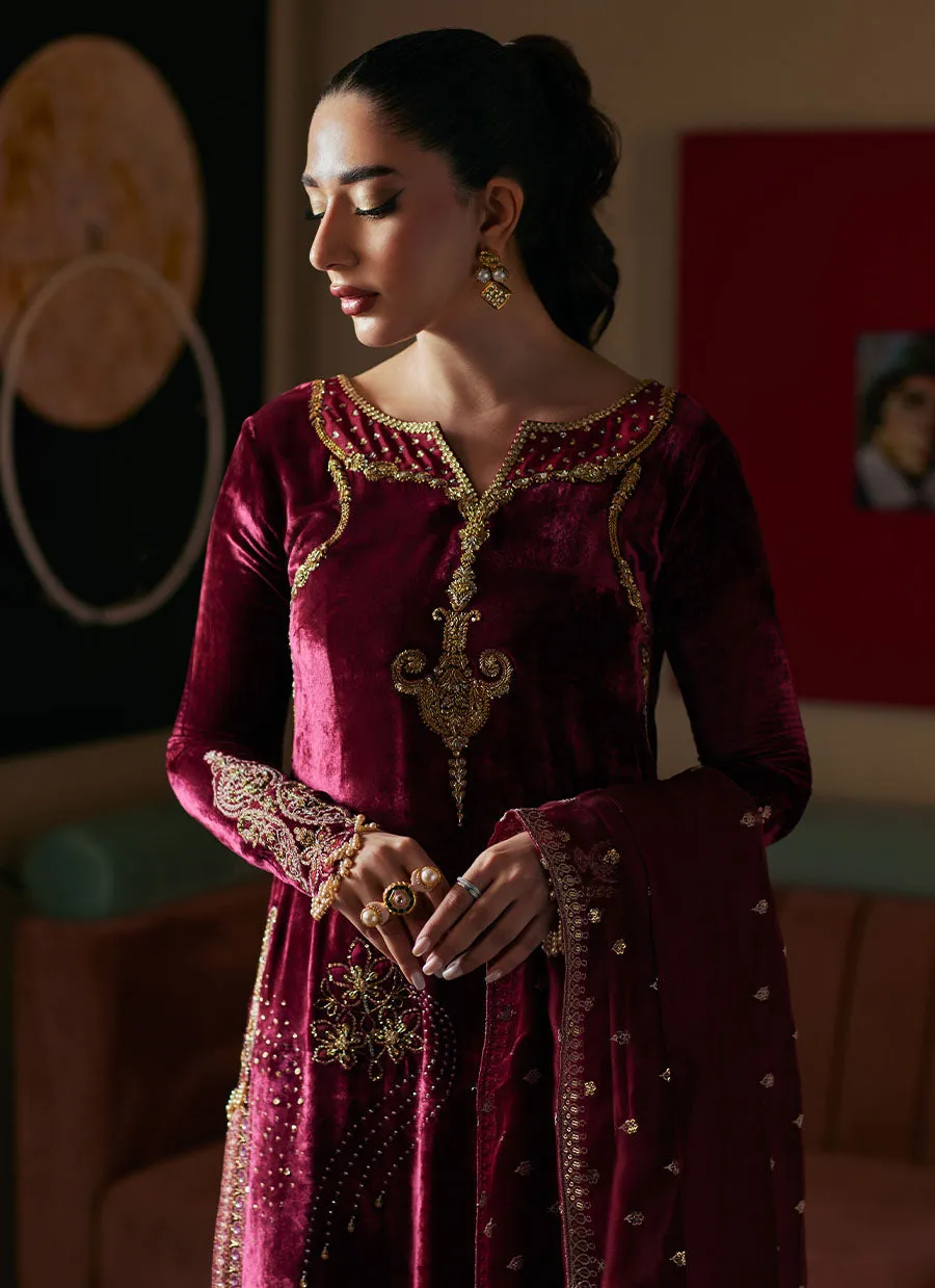 Verina Crimson Shirt And Dupatta