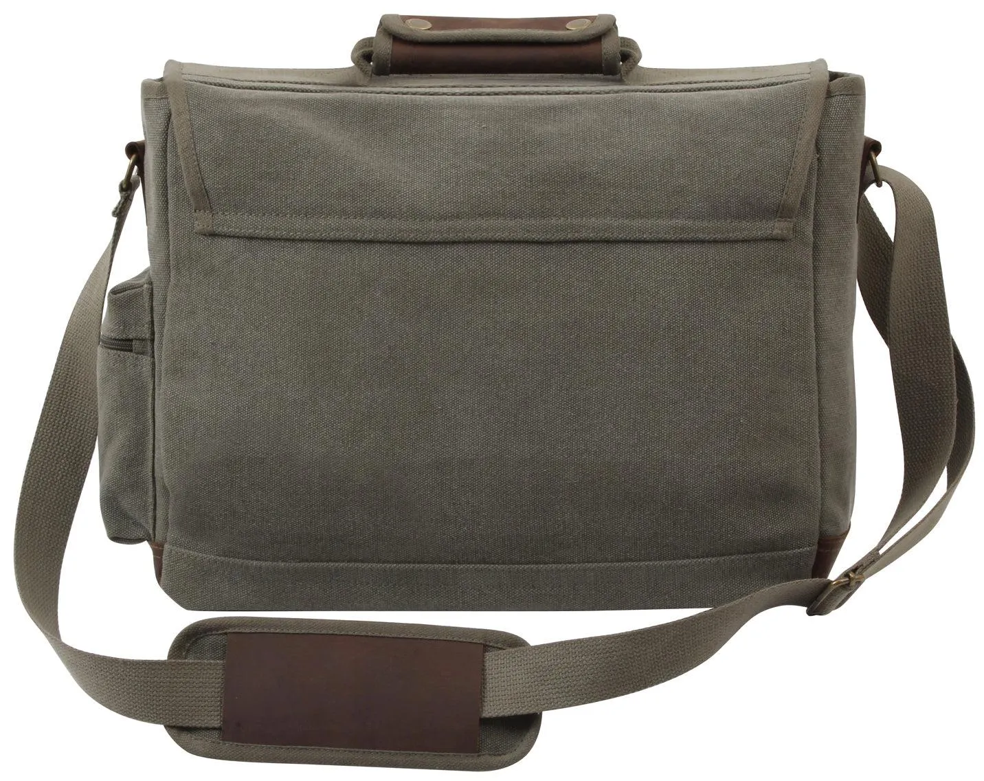 Vintage Canvas Pathfinder Laptop Bag With Leather Accents