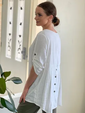 Waltina White Linen Top