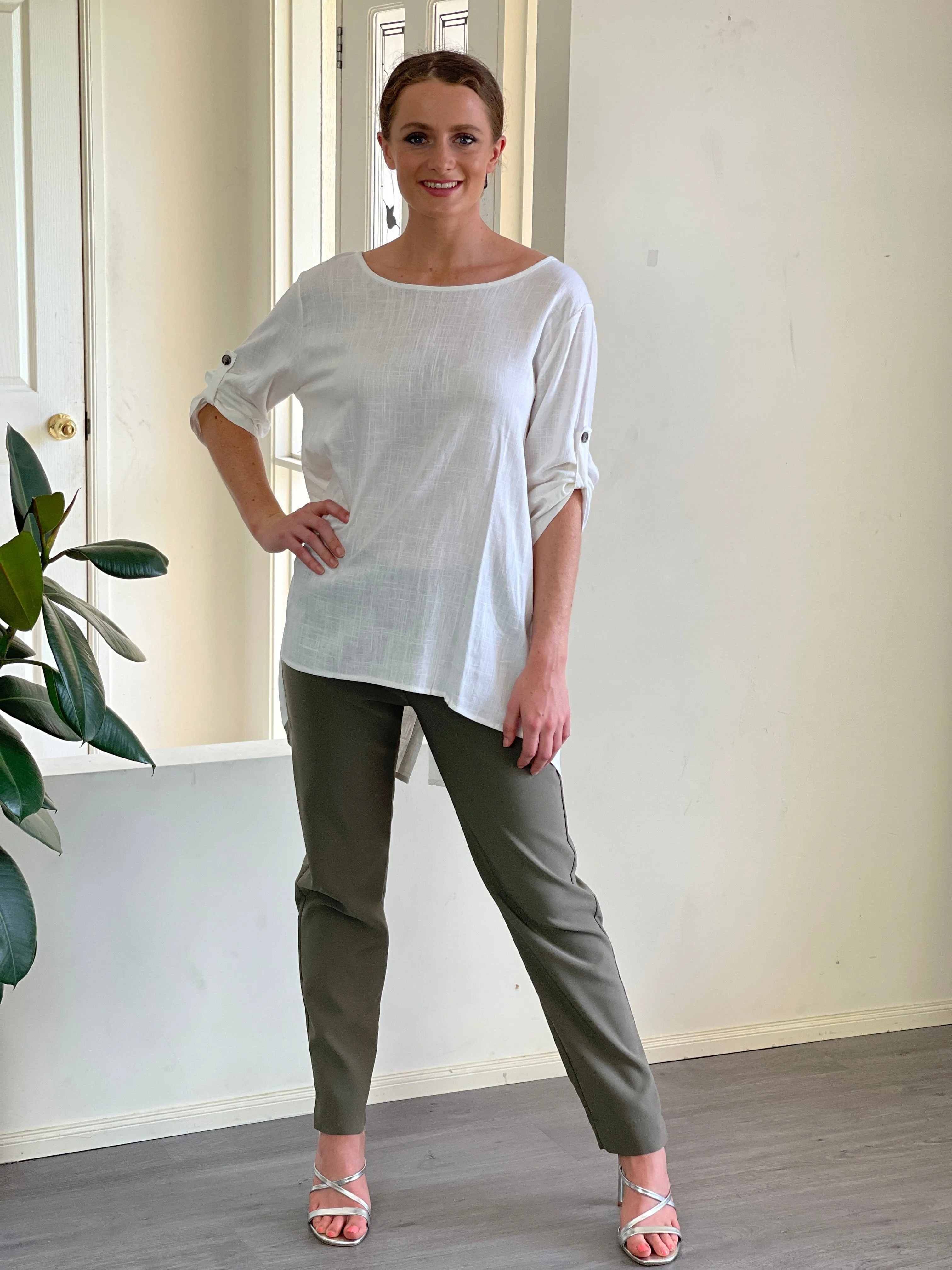 Waltina White Linen Top