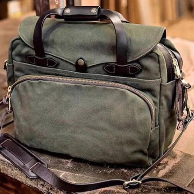 WAXED CANVAS COMPUTER SHOULDER BAG WOSE