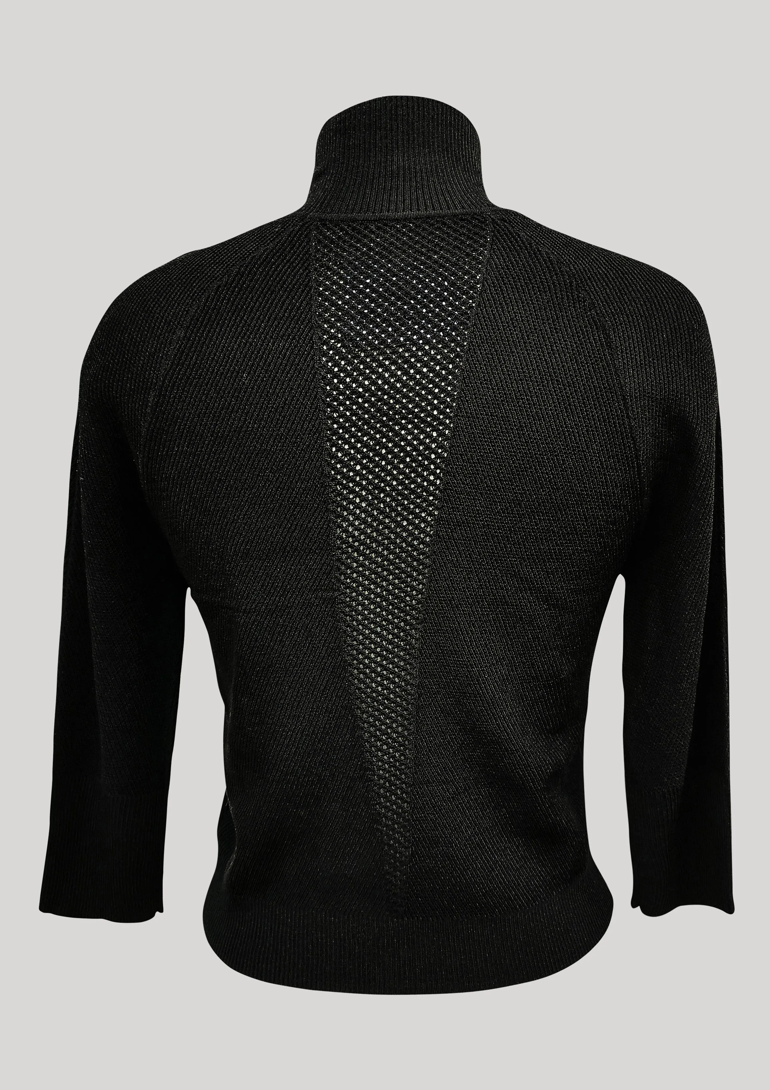 WINTER SHIRT TURTLENECK STRETCH - KNIT TRANSPARENT black