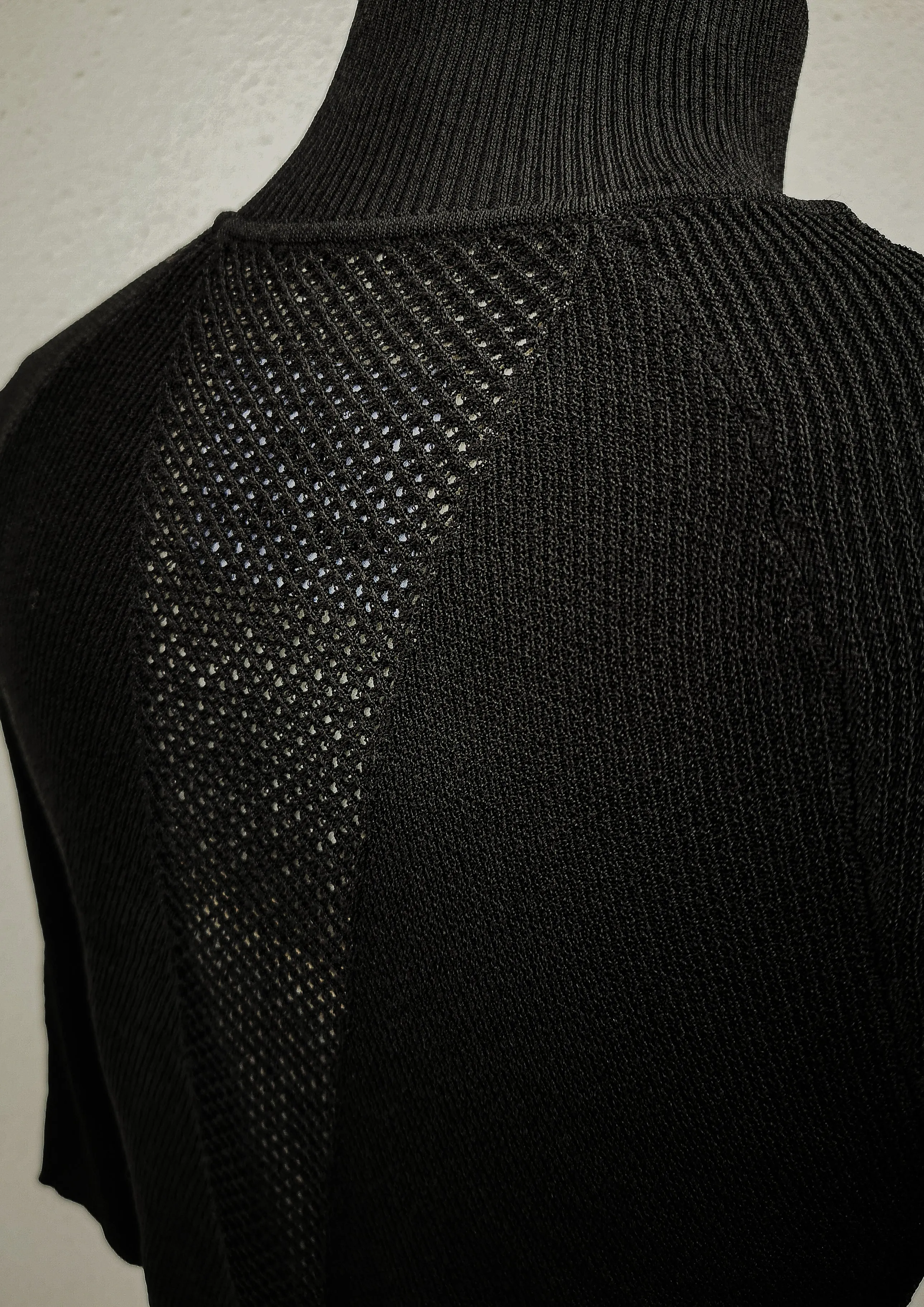 WINTER SHIRT TURTLENECK STRETCH - KNIT TRANSPARENT black