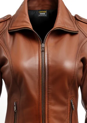 Women Brown Leather Jacket - Women Leather Jackets