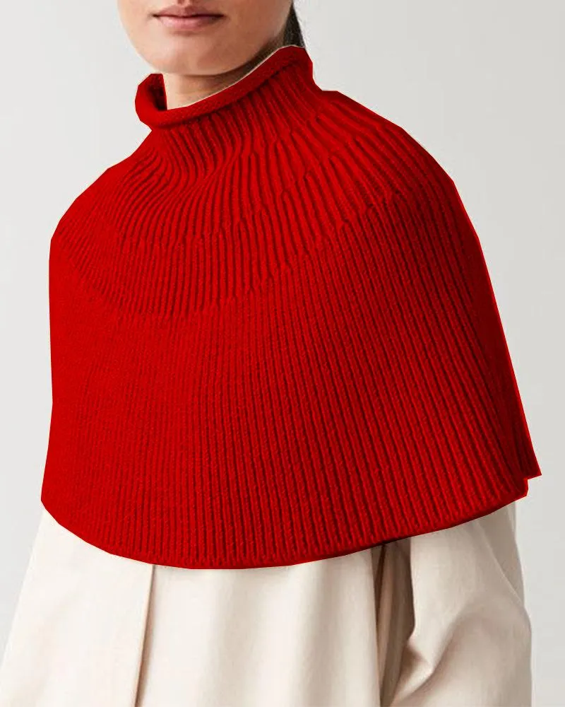 Women Designed High Neck Knitting Capes