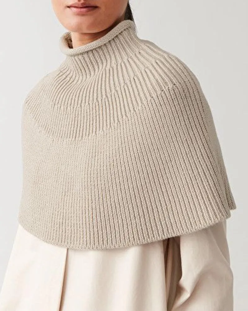 Women Designed High Neck Knitting Capes