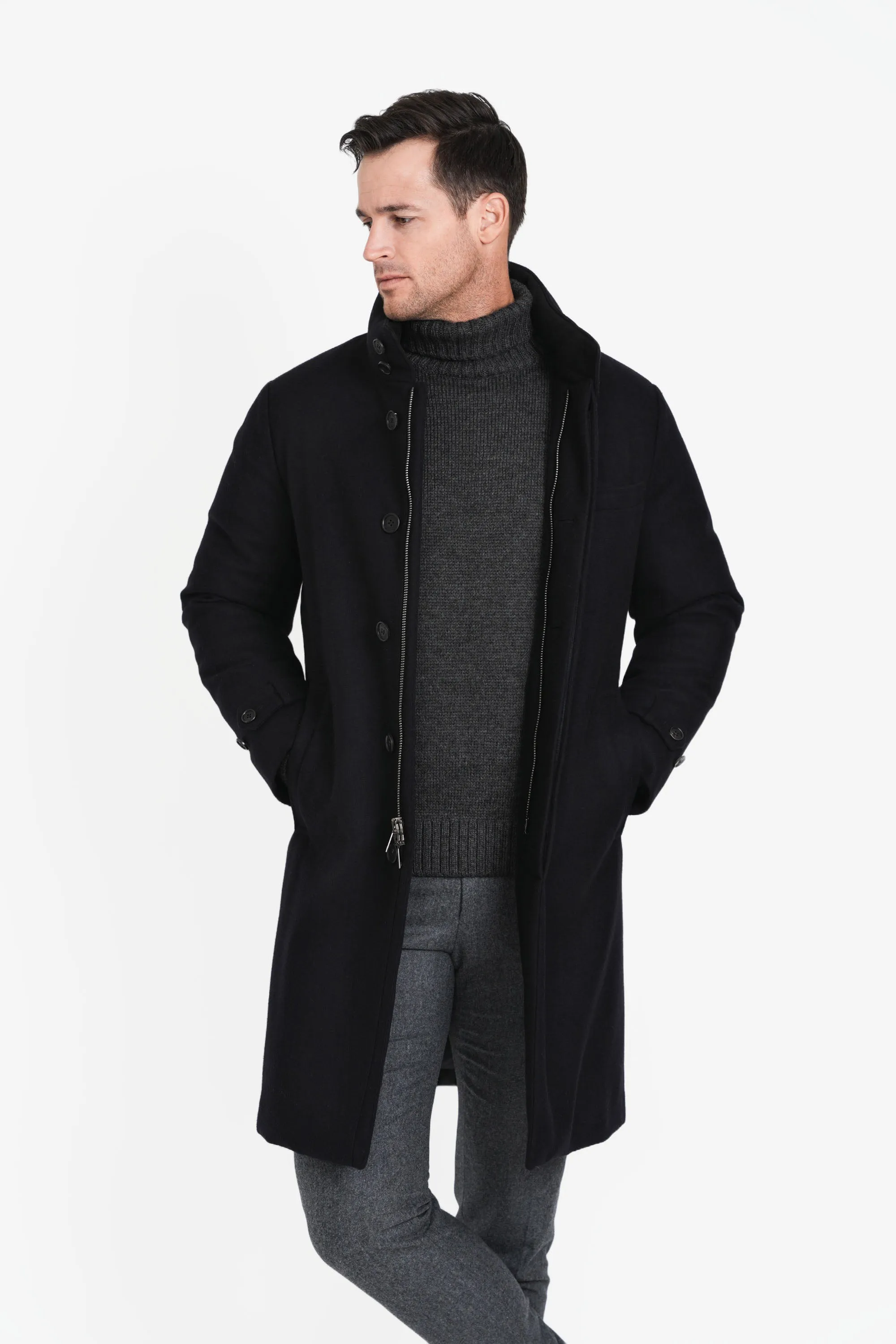 Wool Topcoat, Black