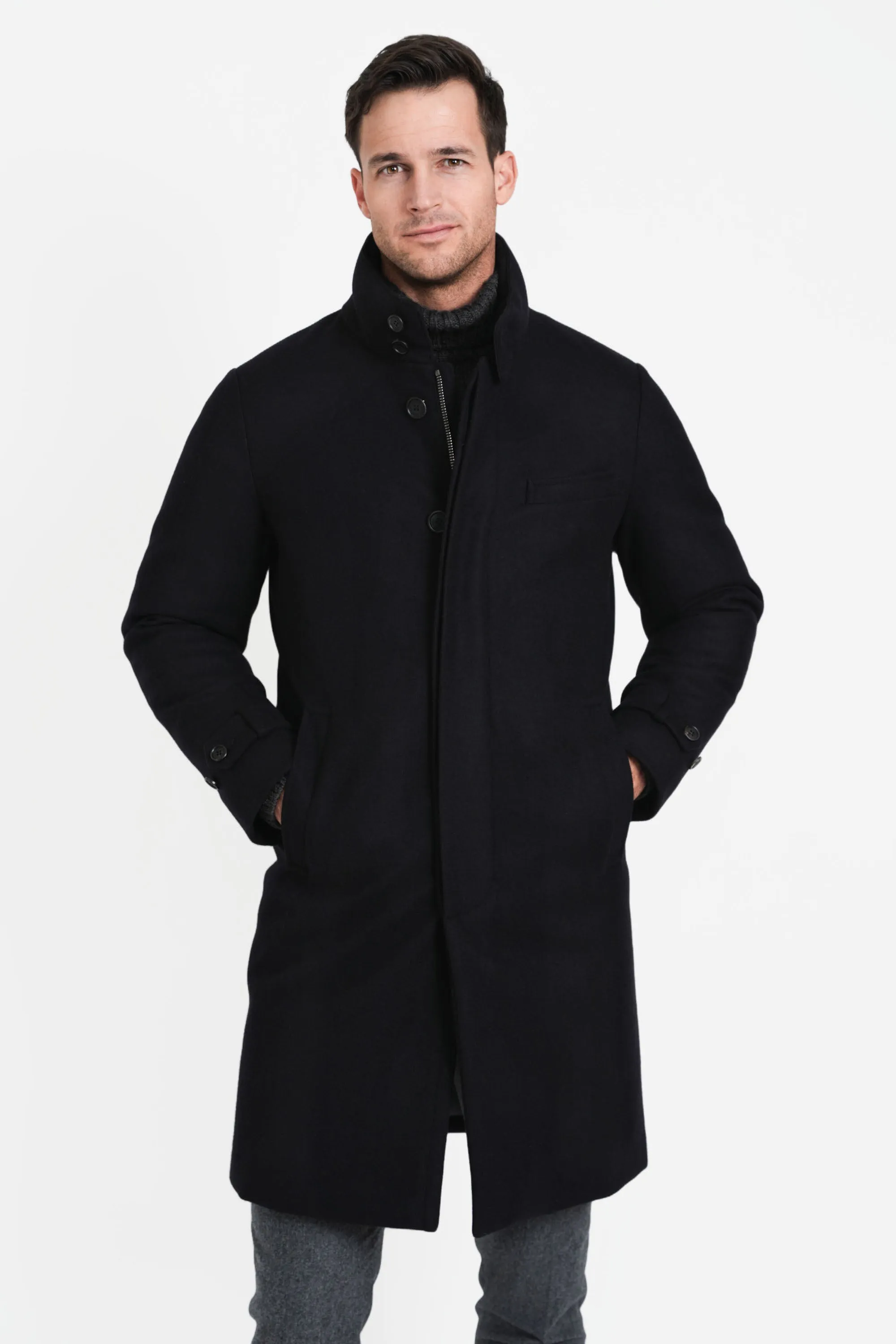 Wool Topcoat, Black