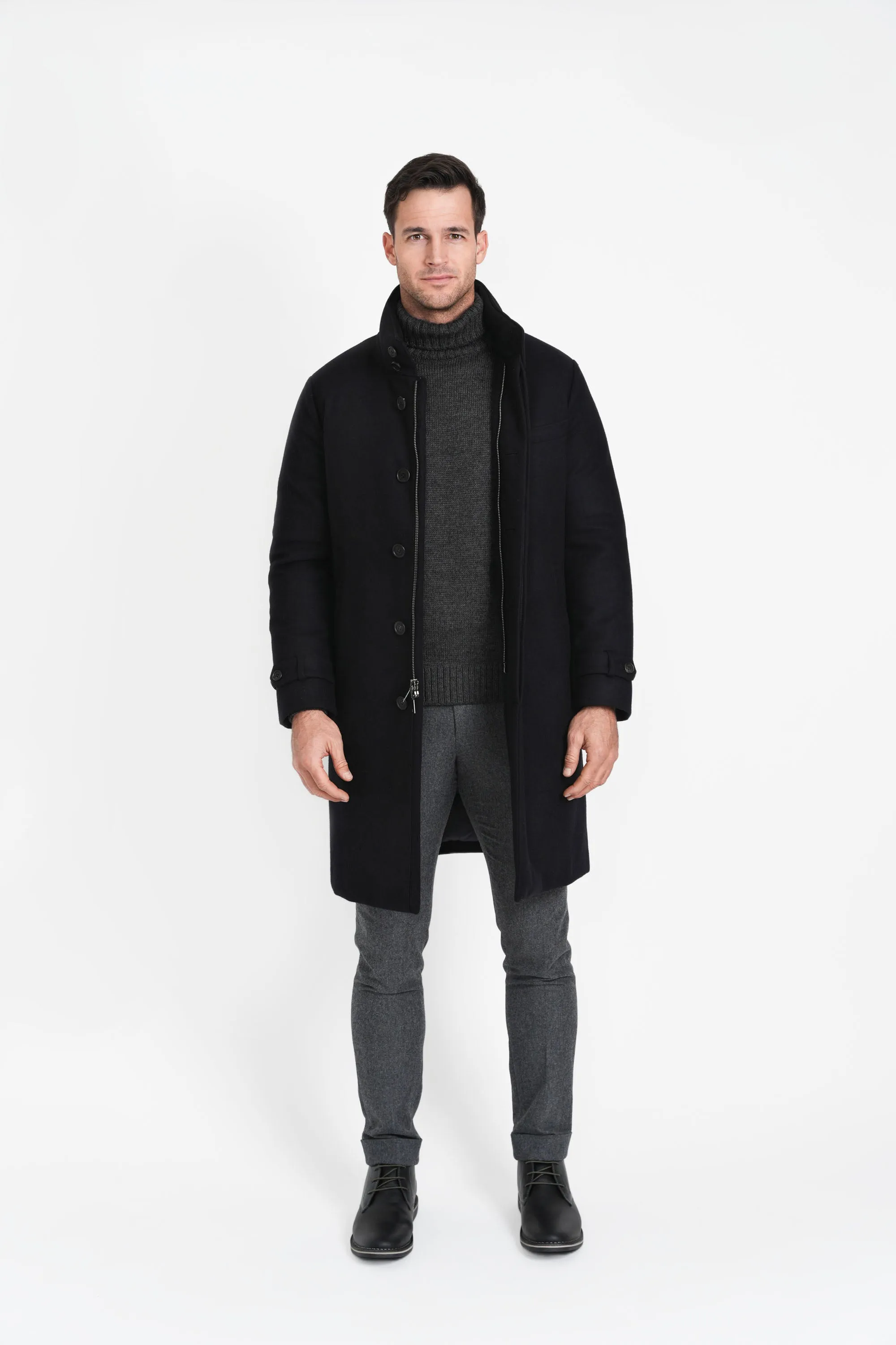 Wool Topcoat, Black