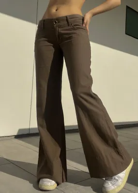 Y2k Brown Flared Pants (M)