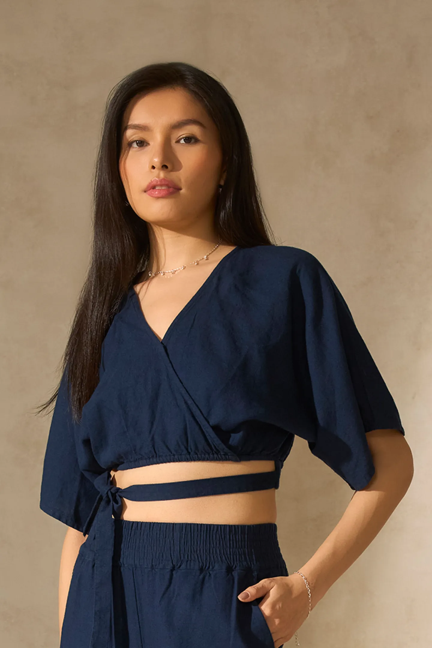 Zephyr Top|Linen Wrap Top