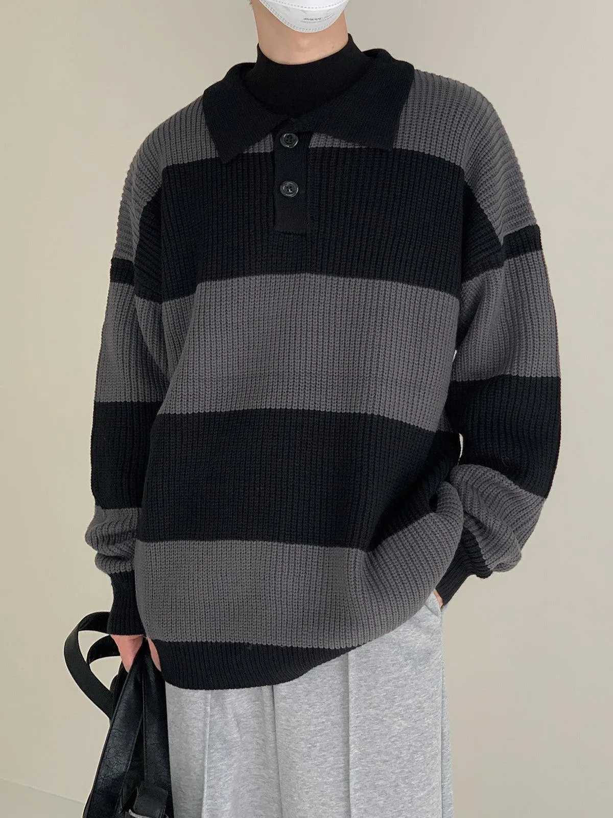 Zhou DuoShade Stripes Knit Polo