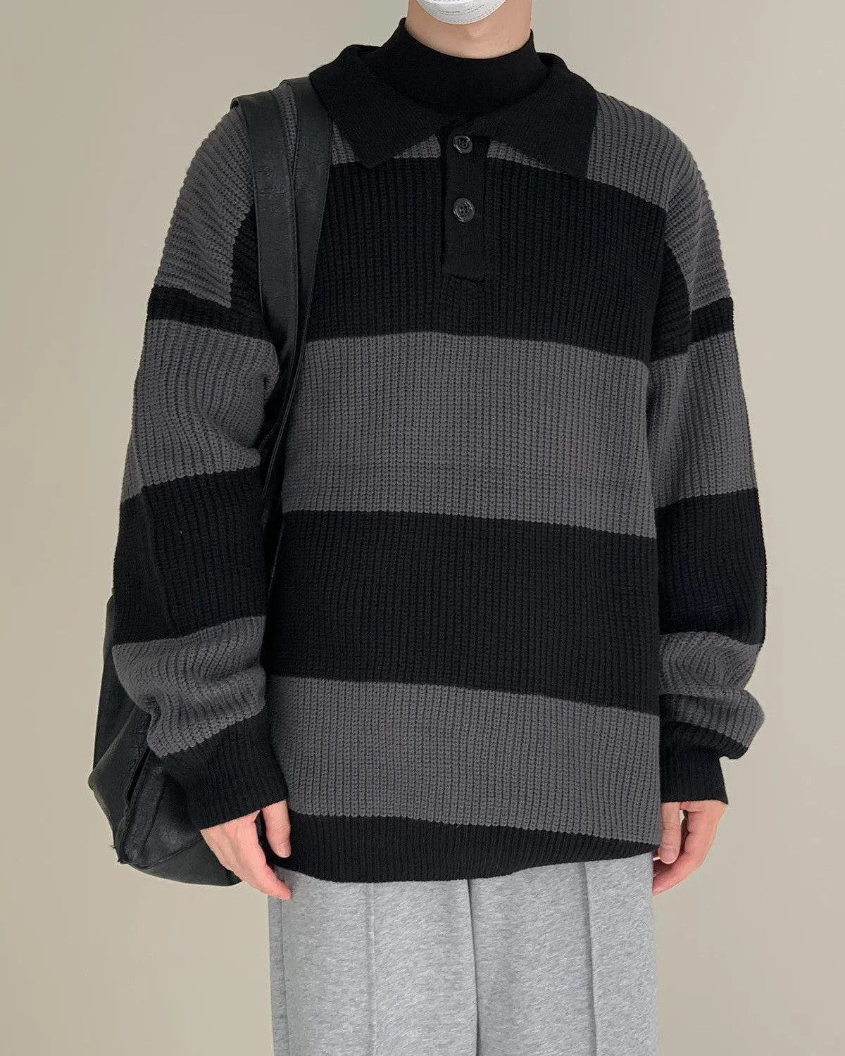 Zhou DuoShade Stripes Knit Polo